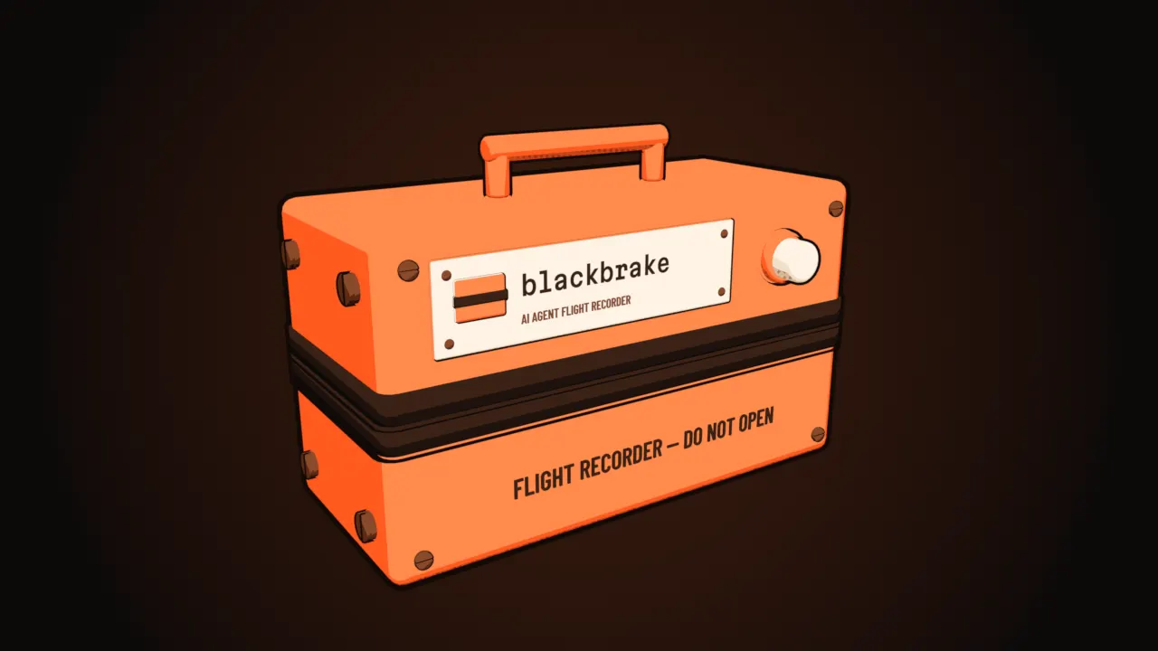 An orange aircraft flight recorder with a black band around its middle, drawn in comic style.